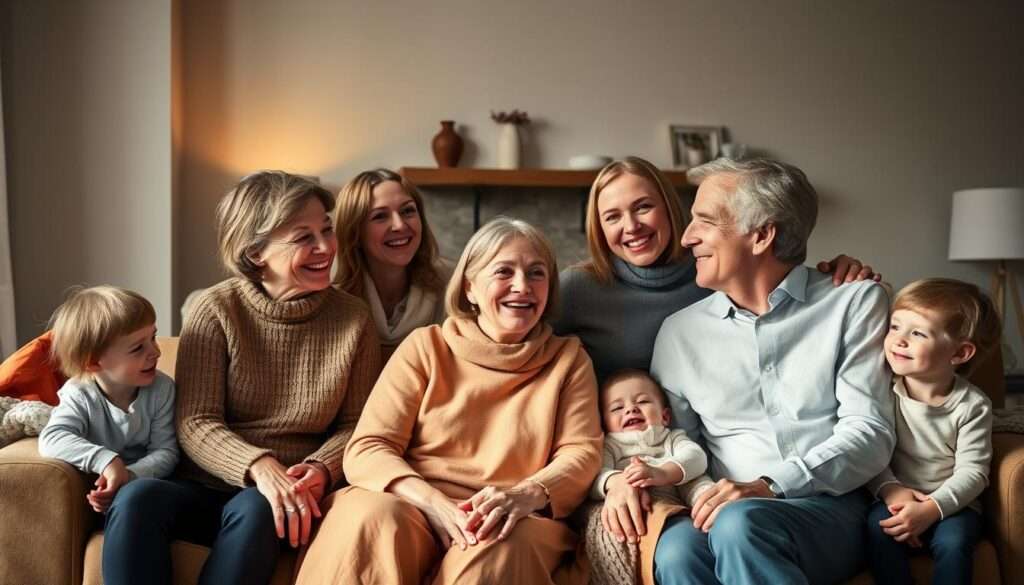 A warm, family portrait of the Tusk family gathered together, set against a cozy, inviting interior. In the foreground, Donald Tusk and his wife Małgorzata are seated, surrounded by their children and grandchildren, all smiling and engaged in lively conversation. The lighting is soft and natural, casting a gentle glow over the scene. The composition is balanced, with the family members arranged in a harmonious, organic layout that suggests a close-knit, loving dynamic. The background features subtle, tasteful décor that complements the familial atmosphere, creating an overall impression of domestic bliss and togetherness. A warm, family portrait of the Tusk family gathered together, set against a cozy, inviting interior. In the foreground, Donald Tusk and his wife Małgorzata are seated, surrounded by their children and grandchildren, all smiling and engaged in lively conversation. The lighting is soft and natural, casting a gentle glow over the scene. The composition is balanced, with the family members arranged in a harmonious, organic layout that suggests a close-knit, loving dynamic. The background features subtle, tasteful décor that complements the familial atmosphere, creating an overall impression of domestic bliss and togetherness.