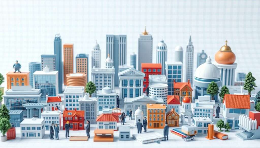 A well-lit, detailed illustration depicting various entities subject to the Accounting Act. In the foreground, a diverse array of businesses and organizations, including corporations, partnerships, sole proprietorships, and non-profit entities, all represented through realistic 3D models. In the middle ground, financial documents, ledgers, and accounting tools provide context. The background features a subtle grid or graph paper pattern, suggesting the structured, systematic nature of the accounting principles that govern these entities. The overall composition conveys a sense of order, diligence, and the importance of proper financial management for the entities covered by the Accounting Act.